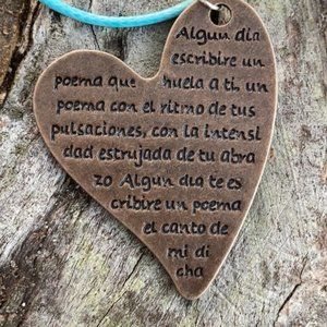 Poema de Amor... Pareja escrito corazon bronce